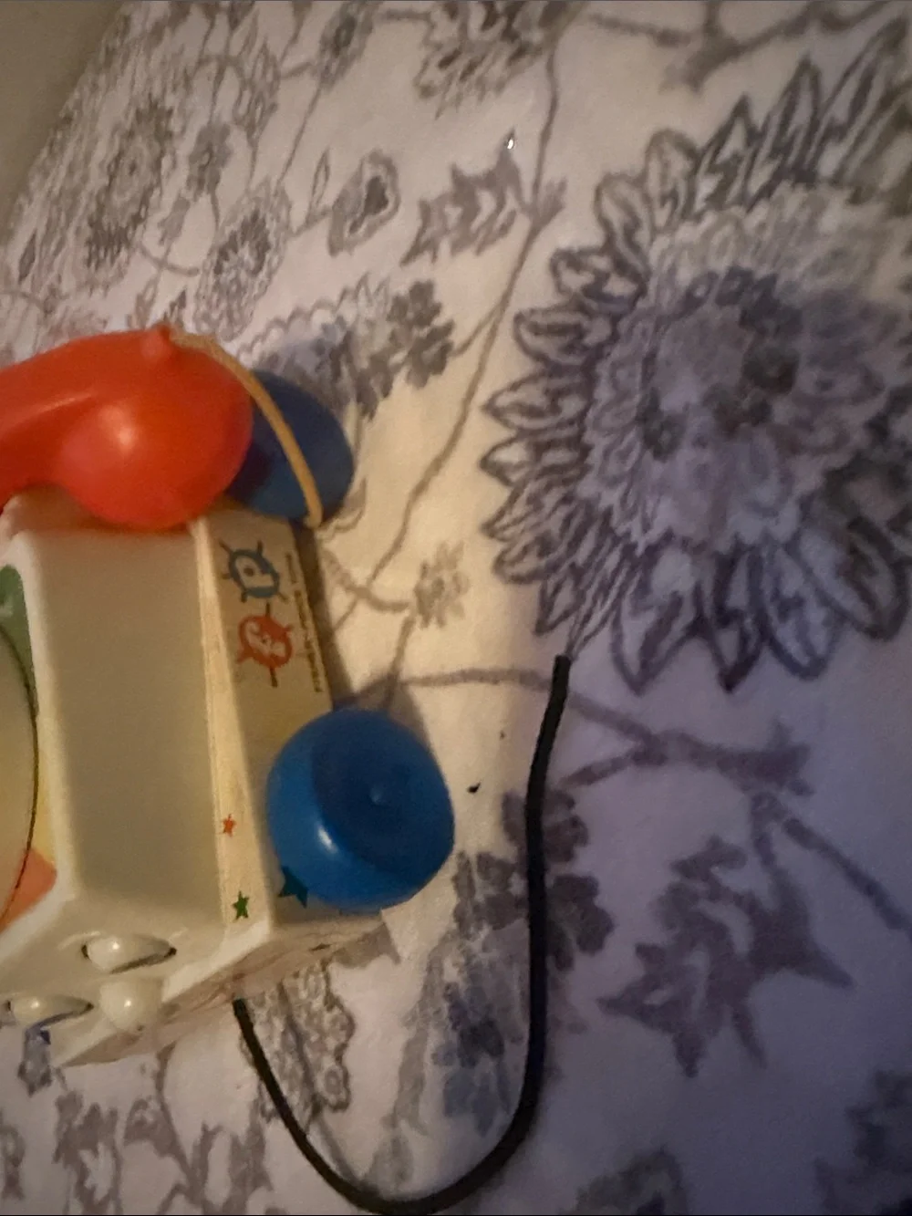 Vintage 1961 Fisher Price Chatter Phone #747 Telephone Pull Toy with Moving Eyes